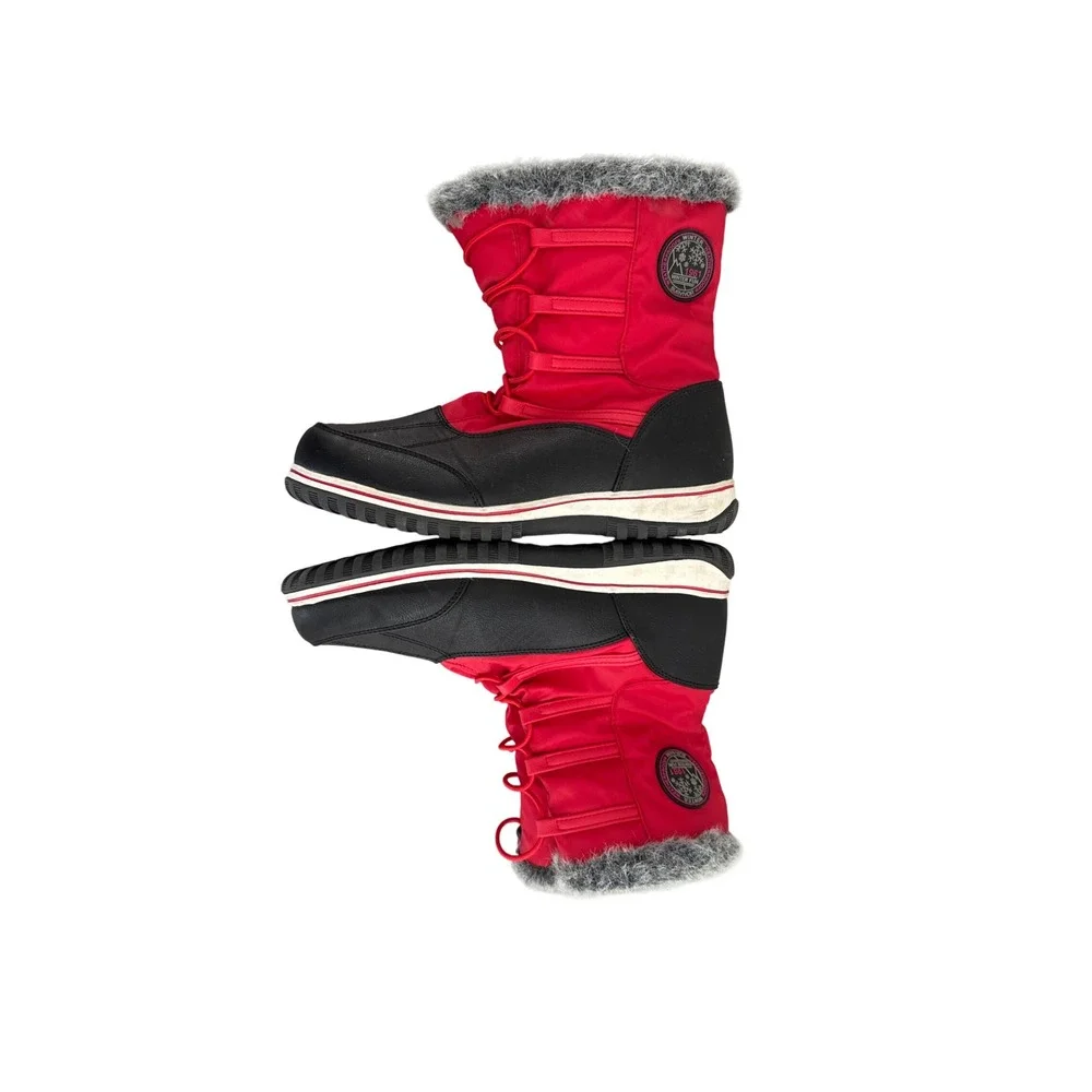 Weatherproof Adele Womens Red Black Faux Fur Winter Snow Boots Size‎ 9M